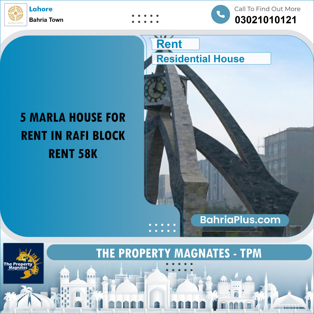Residential House for Rent in Bahria Town, Lahore - (BP-305226)