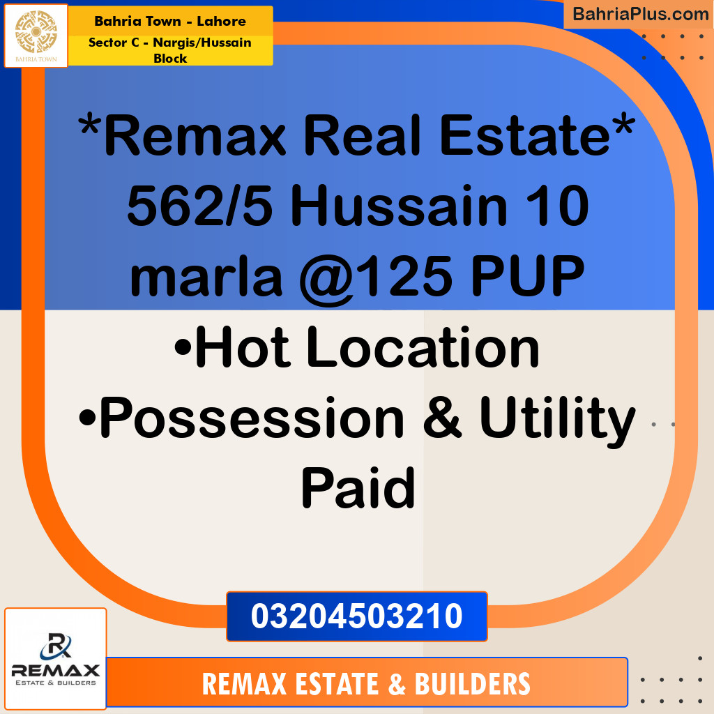 10 Marla Residential Plot for Sale in Sector C - Nargis/Hussain Block -  Bahria Town, Lahore - (BP-305285)