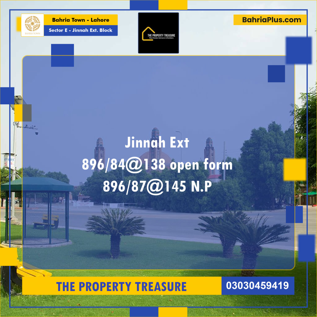 10 Marla Residential Plot for Sale in Sector E - Jinnah Ext. Block -  Bahria Town, Lahore - (BP-305418)