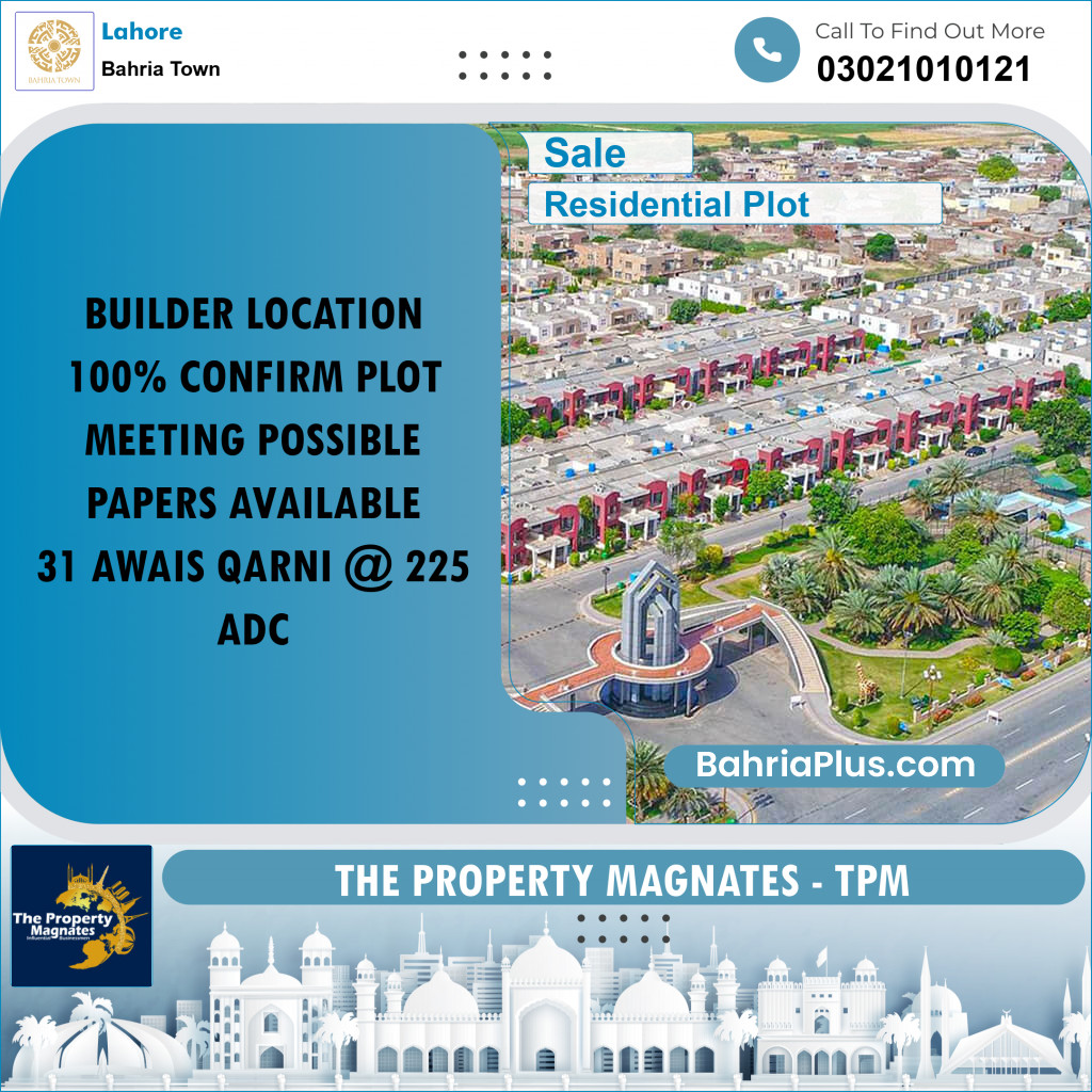 Residential Plot for Sale in Bahria Town, Lahore - (BP-305438)