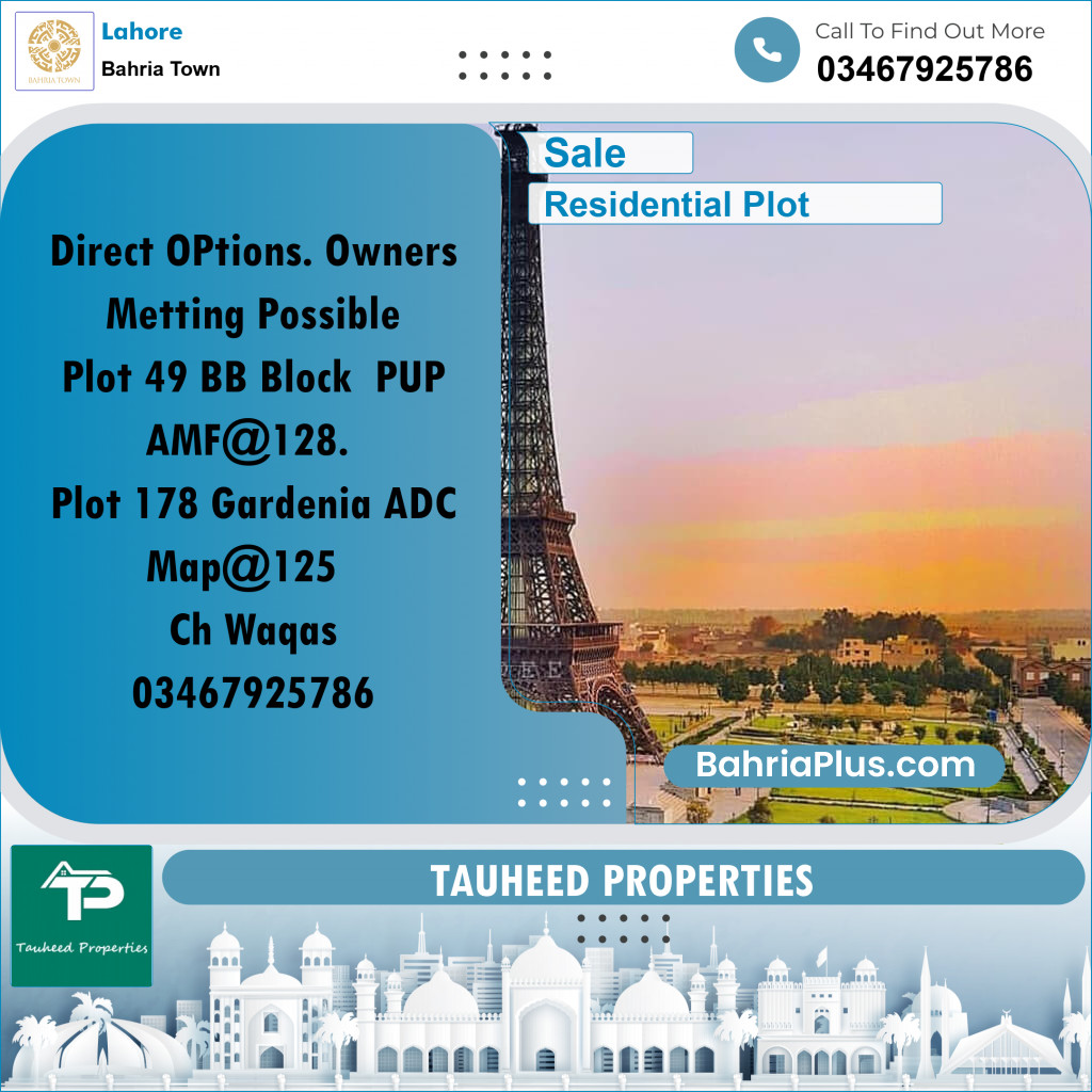 5 Marla Residential Plot for Sale in Bahria Town, Lahore - (BP-305465)