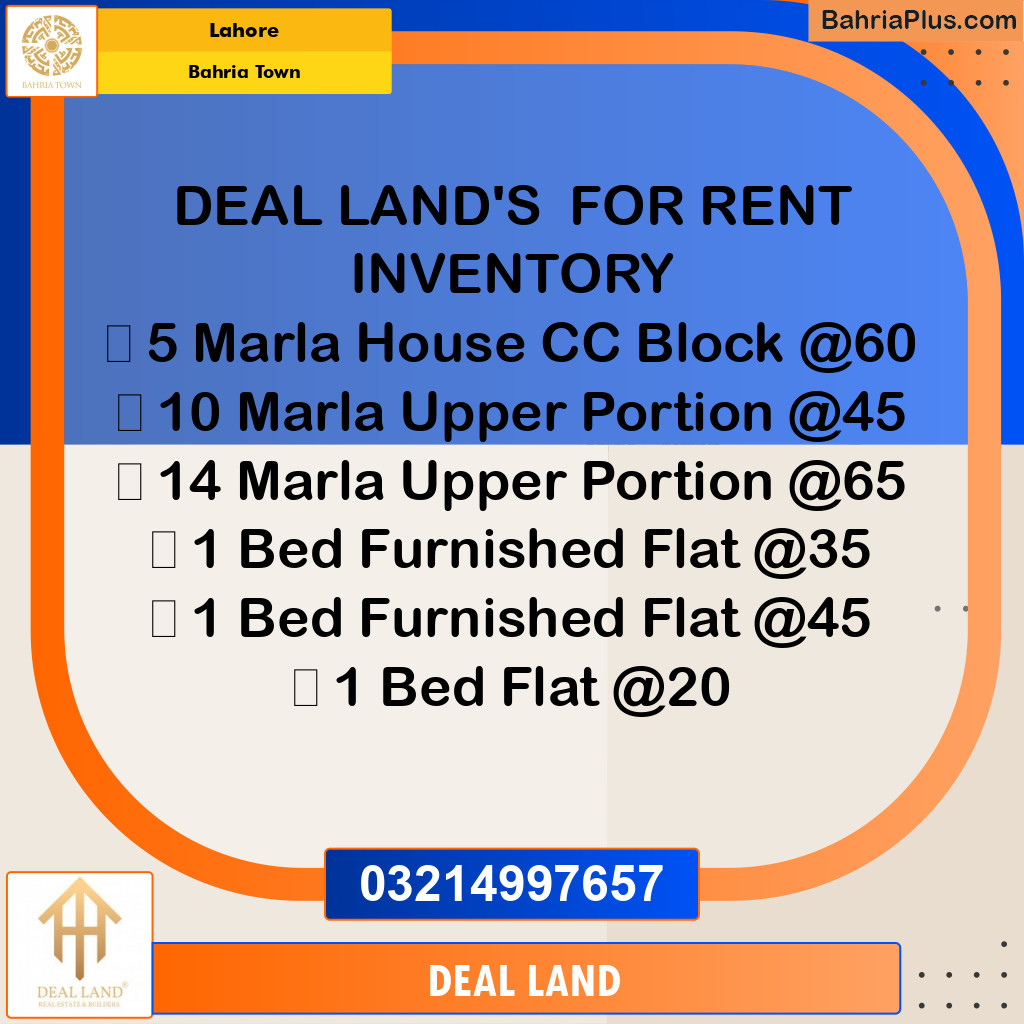 Residential House for Rent in Bahria Town, Lahore - (BP-305503)