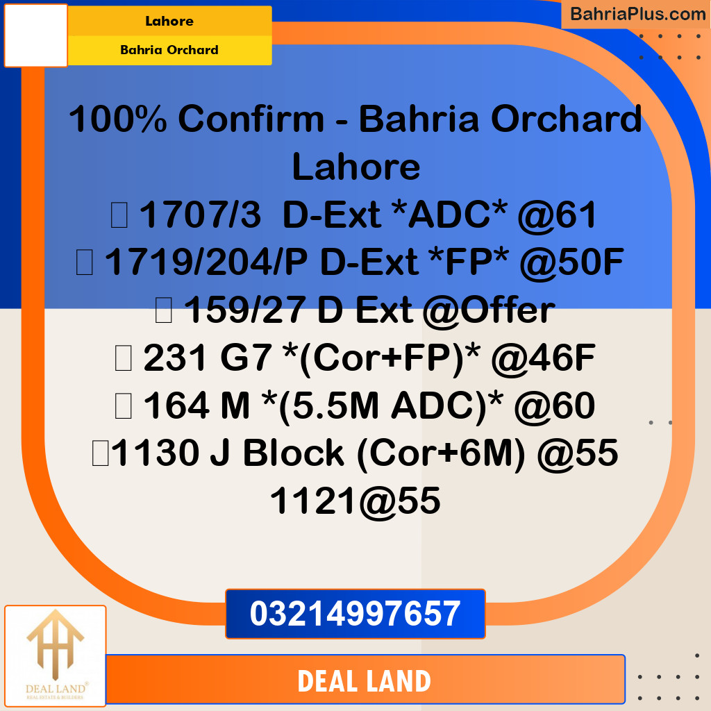 Residential Plot for Sale in Bahria Orchard, Lahore - (BP-305504)