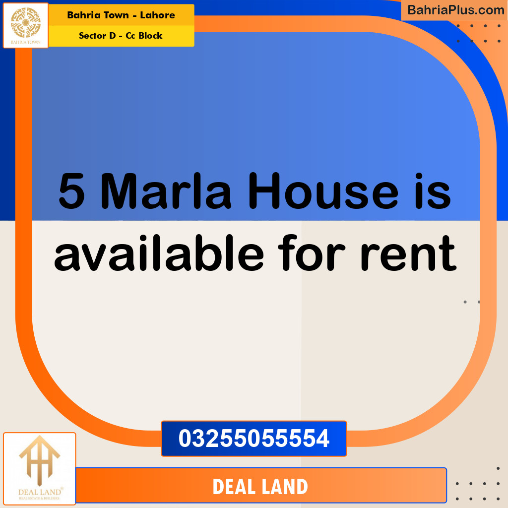 5 Marla Residential House for Rent in Sector D - CC Block -  Bahria Town, Lahore - (BP-305564)