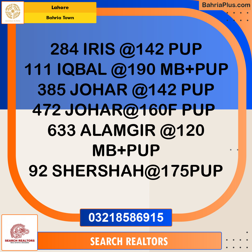Residential Plot for Sale in Bahria Town, Lahore - (BP-305566)