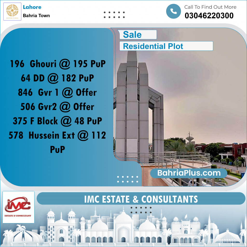 Residential Plot for Sale in Bahria Town, Lahore - (BP-305621)