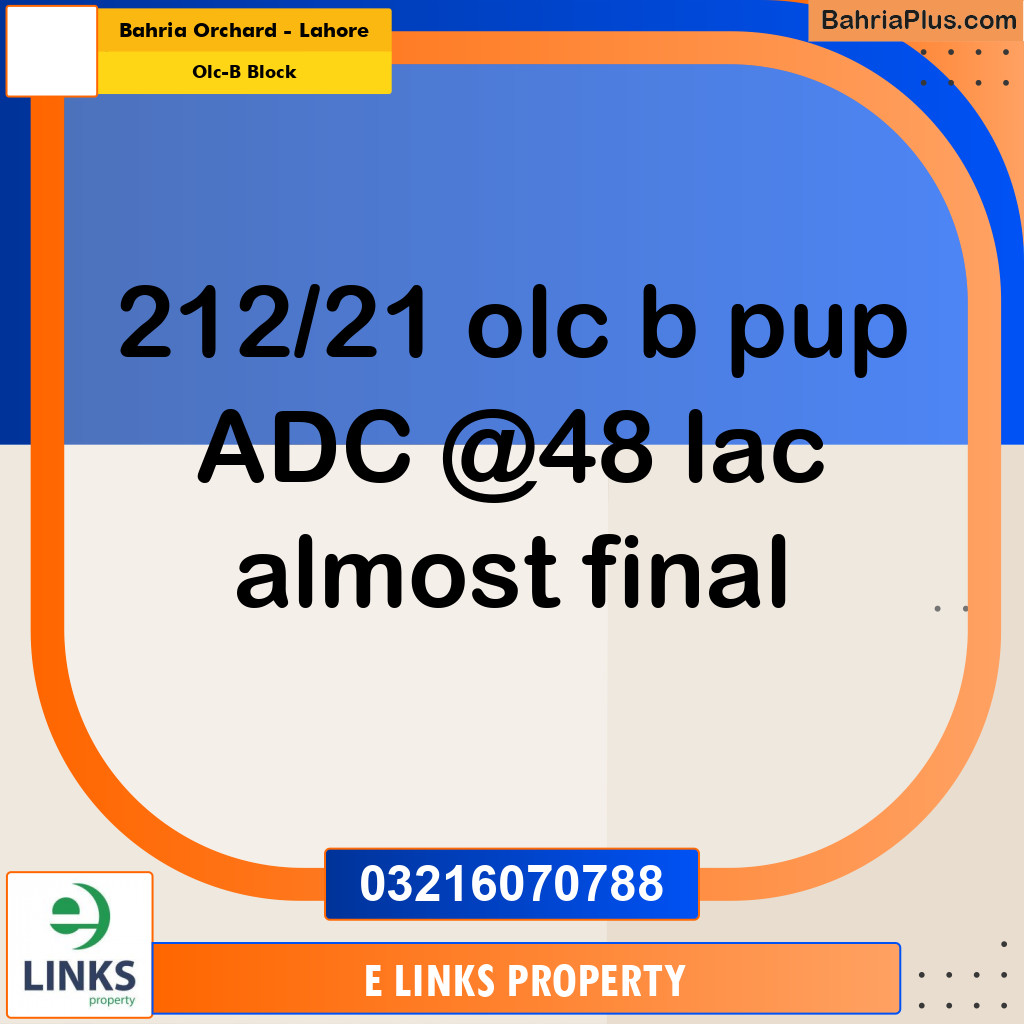 5 Marla Residential Plot for Sale in OLC-B Block -  Bahria Orchard, Lahore - (BP-305644)