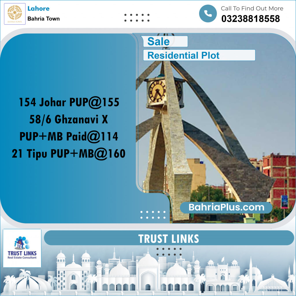 Residential Plot for Sale in Bahria Town, Lahore - (BP-305646)