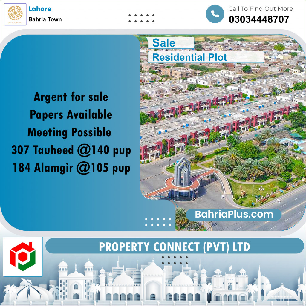 Residential Plot for Sale in Bahria Town, Lahore - (BP-305718)