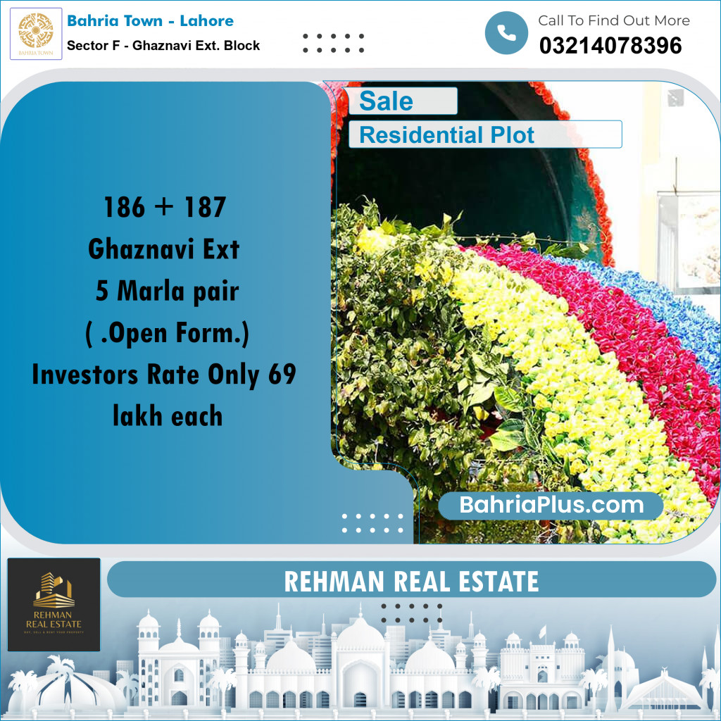 5 Marla Residential Plot for Sale in Sector F - Ghaznavi Ext. Block -  Bahria Town, Lahore - (BP-305771)