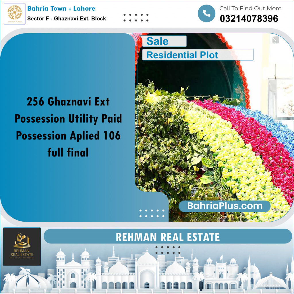 10 Marla Residential Plot for Sale in Sector F - Ghaznavi Ext. Block -  Bahria Town, Lahore - (BP-305772)