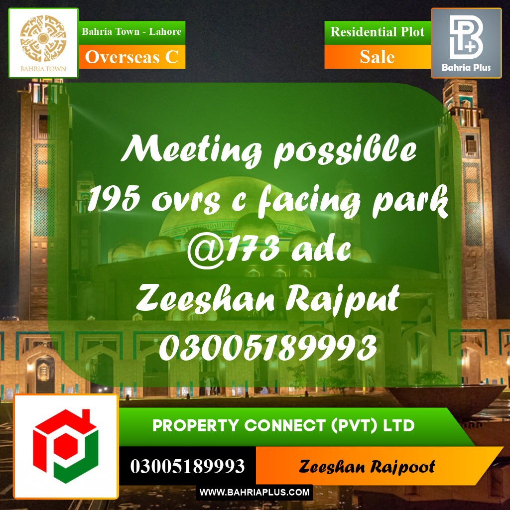 Residential Plot for Sale in Overseas C -  Bahria Town, Lahore - (BP-305804)