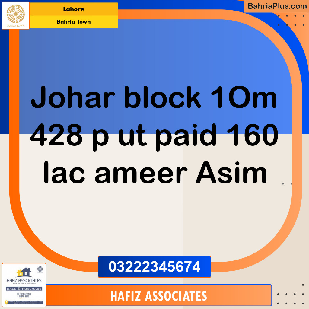 Residential Plot for Sale in Bahria Town, Lahore - (BP-305888)