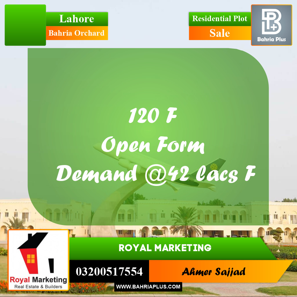 5 Marla Residential Plot for Sale in Bahria Orchard, Lahore - (BP-305903)
