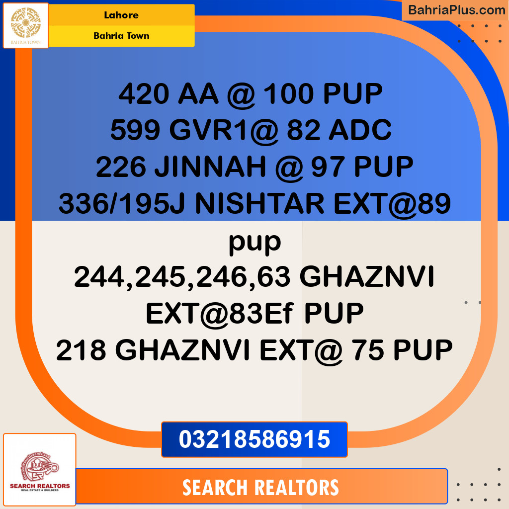 Residential Plot for Sale in Bahria Town, Lahore - (BP-306016)