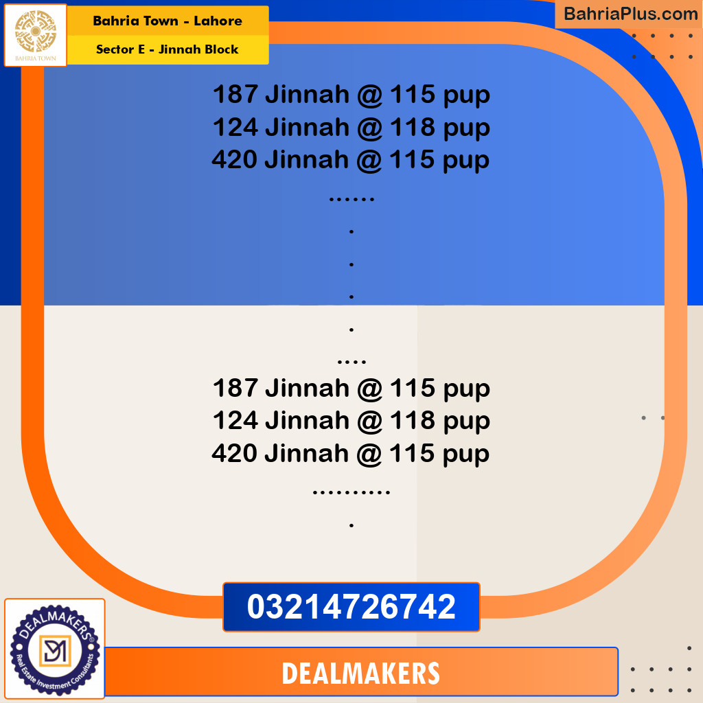 5 Marla Residential Plot for Sale in Sector E - Jinnah Block -  Bahria Town, Lahore - (BP-306040)