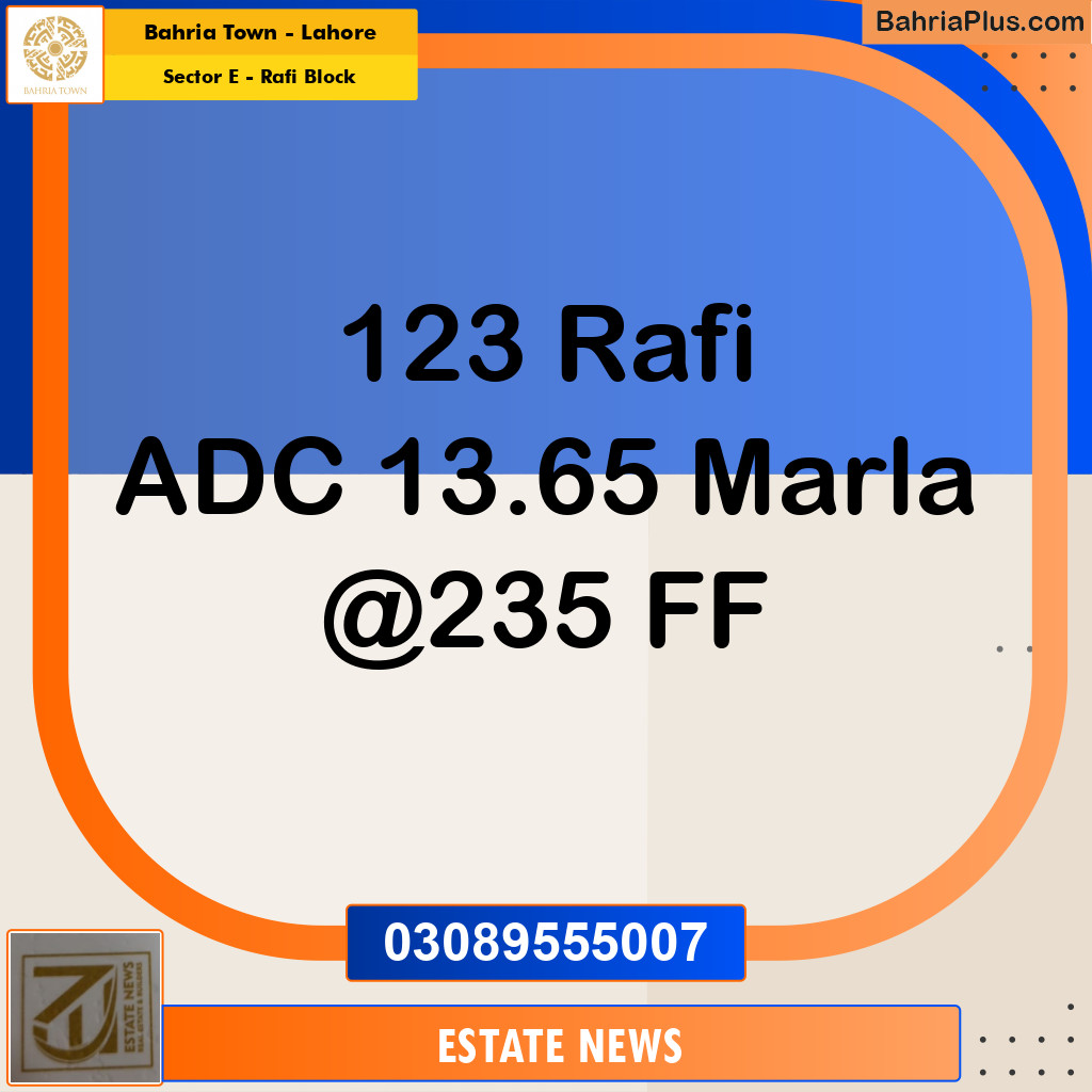 Residential Plot for Sale in Sector E - Rafi Block -  Bahria Town, Lahore - (BP-306054)