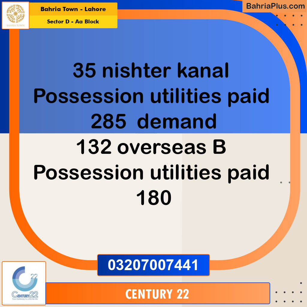 5 Marla Residential Plot for Sale in Sector D - AA Block -  Bahria Town, Lahore - (BP-306091)