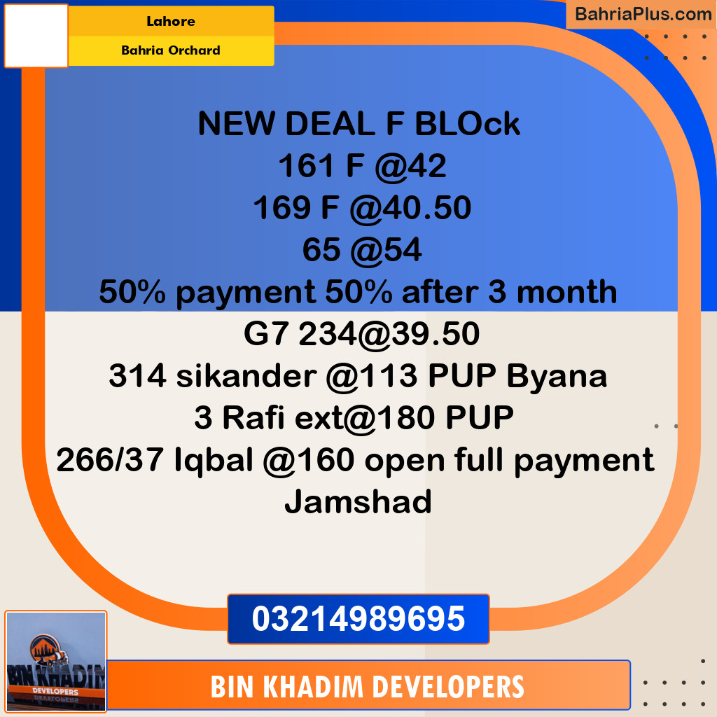 Residential Plot for Sale in Bahria Orchard, Lahore - (BP-306116)