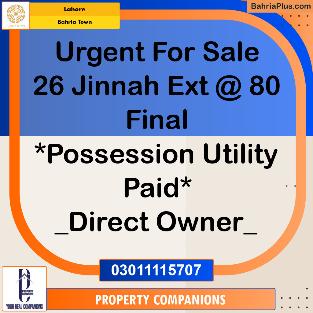 Residential Plot for Sale in Bahria Town, Lahore - (BP-306120)