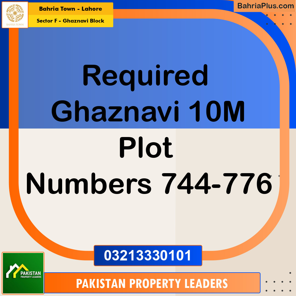 10 Marla Residential Plot for Sale in Sector F - Ghaznavi Block -  Bahria Town, Lahore - (BP-306132)