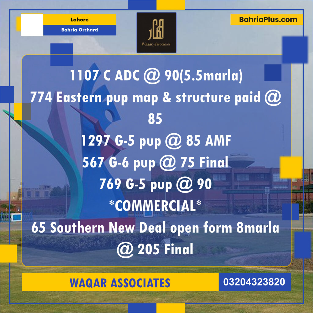 5 Marla Residential Plot for Sale in Bahria Orchard, Lahore - (BP-306139)
