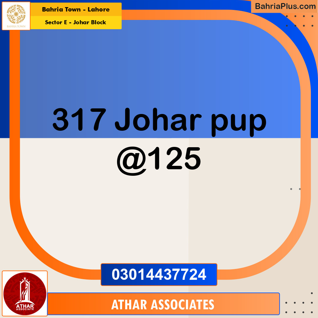 10 Marla Residential Plot for Sale in Sector E - Johar Block -  Bahria Town, Lahore - (BP-306233)