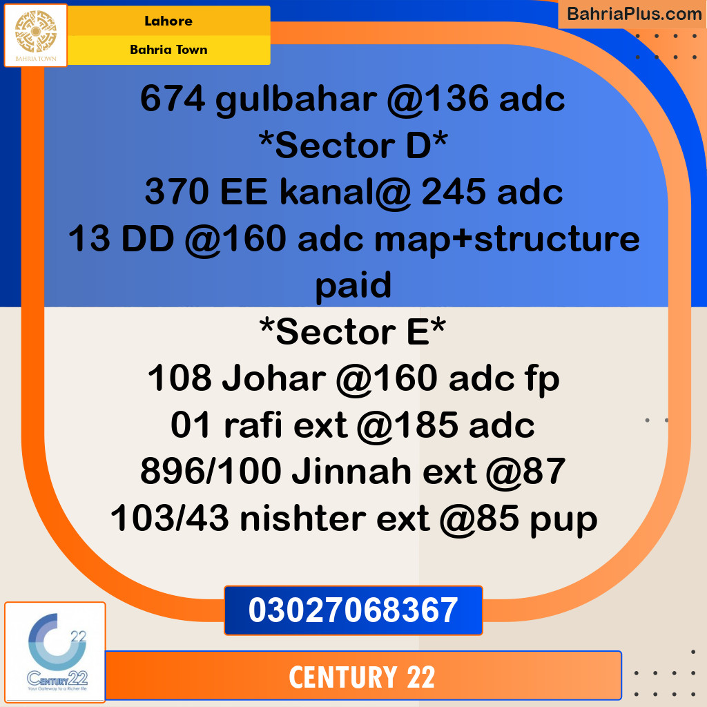 Residential Plot for Sale in Bahria Town, Lahore - (BP-306307)