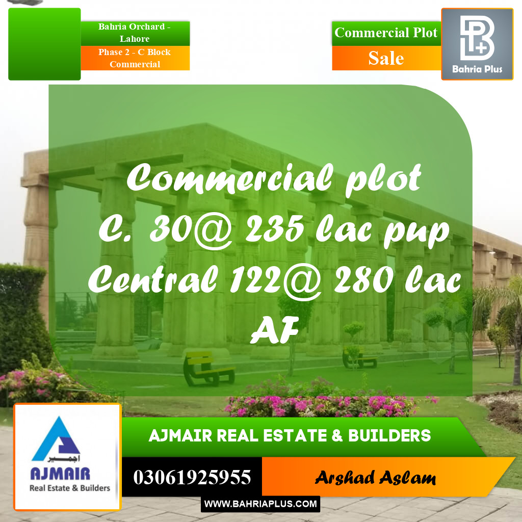 4 Marla Commercial Plot for Sale in Phase 2 - C Block Commercial -  Bahria Orchard, Lahore - (BP-306392)