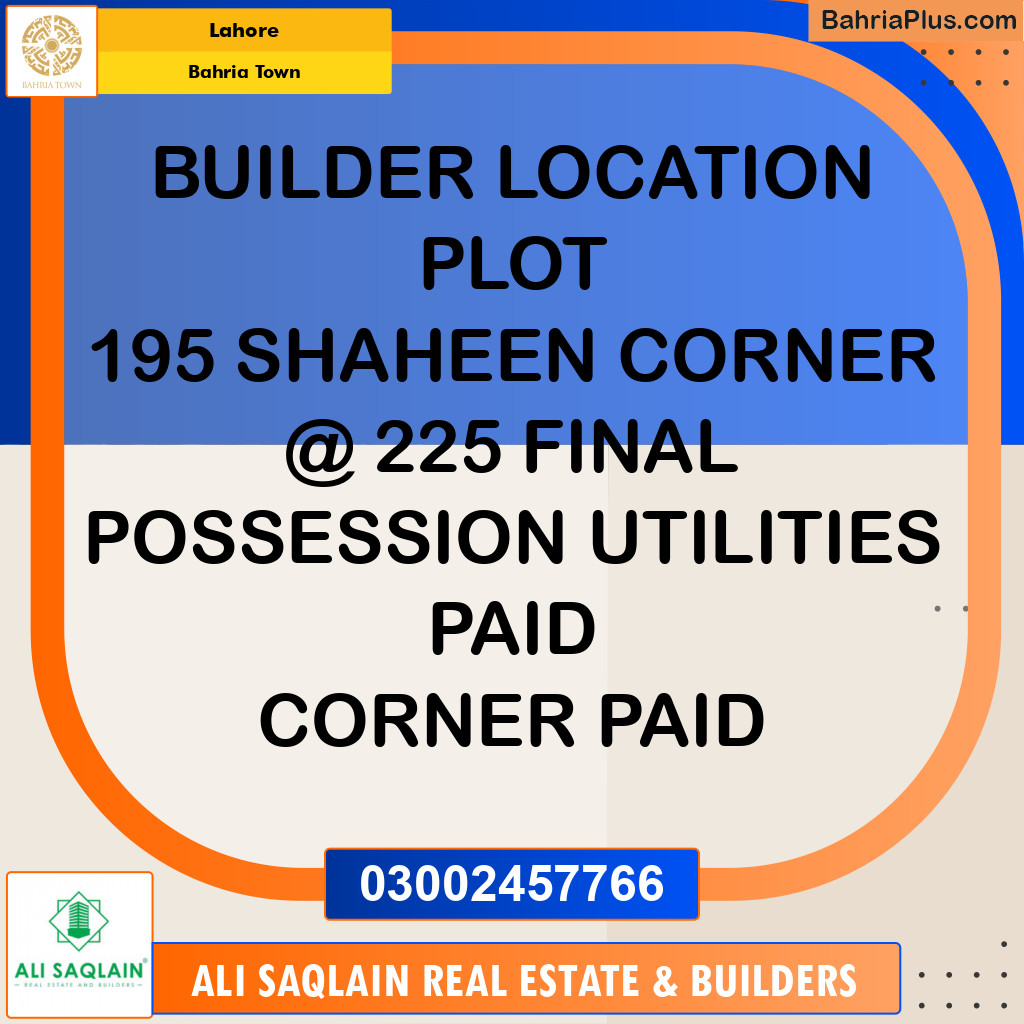 Residential Plot for Sale in Bahria Town, Lahore - (BP-306416)