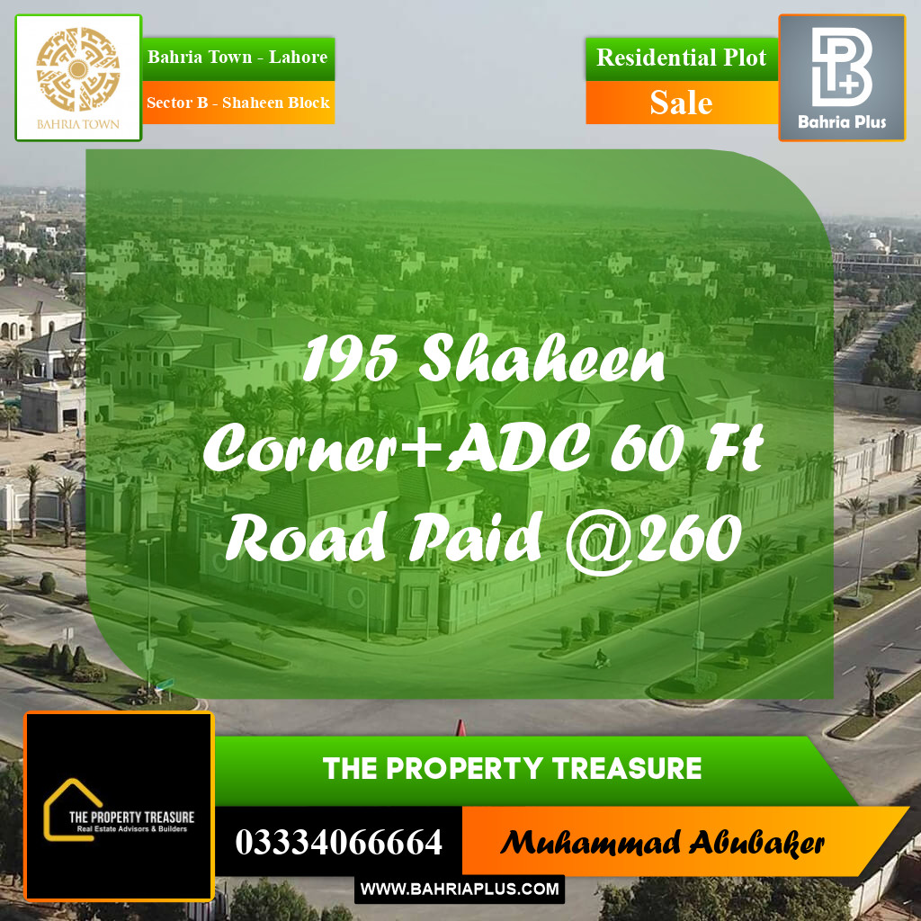 10 Marla Residential Plot for Sale in Sector B - Shaheen Block -  Bahria Town, Lahore - (BP-306450)