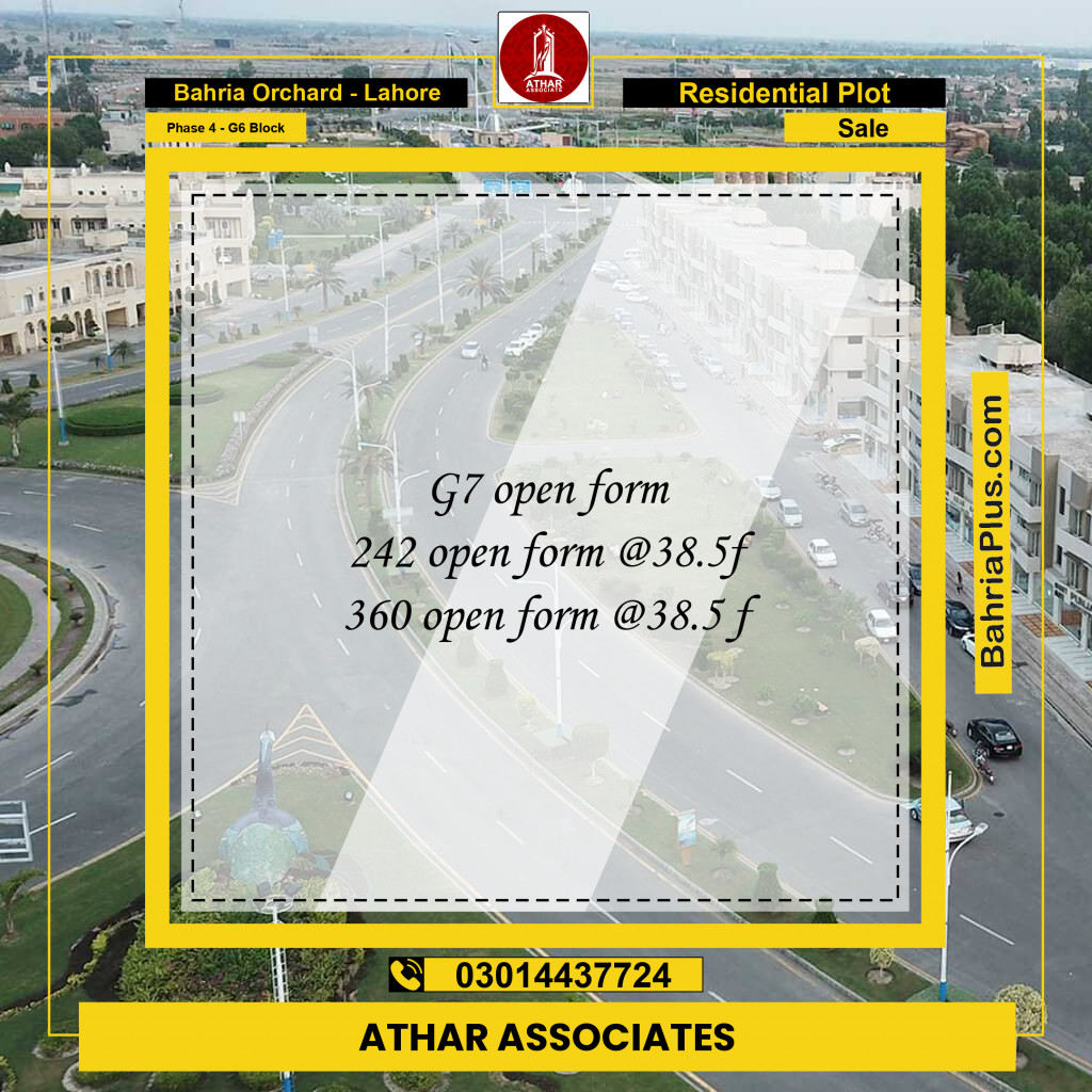 5 Marla Residential Plot for Sale in Phase 4 - G6 Block -  Bahria Orchard, Lahore - (BP-306512)