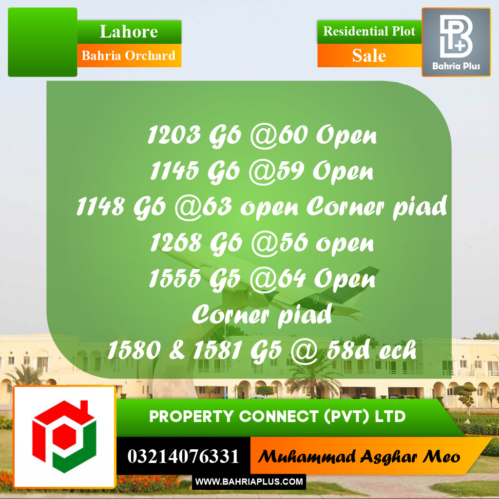 Residential Plot for Sale in Bahria Orchard, Lahore - (BP-306548)
