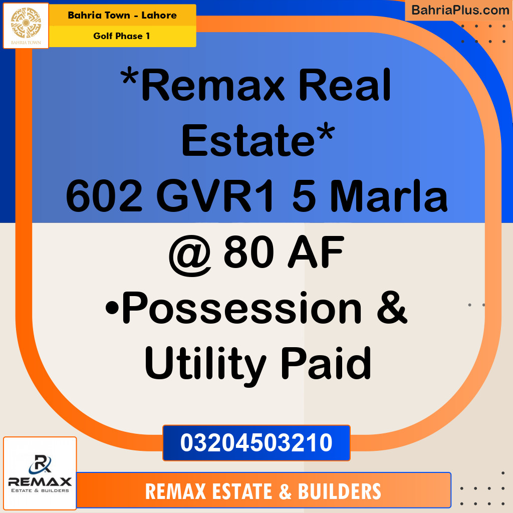 5 Marla Residential Plot for Sale in Golf Phase 1 -  Bahria Town, Lahore - (BP-306611)