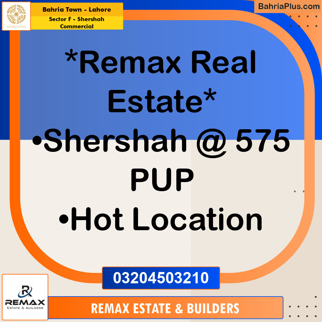 5 Marla Commercial Plot for Sale in Sector F - Shershah Commercial -  Bahria Town, Lahore - (BP-306624)