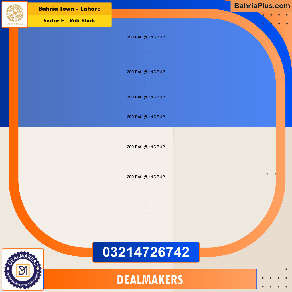 5 Marla Residential Plot for Sale in Sector E - Rafi Block -  Bahria Town, Lahore - (BP-306658)