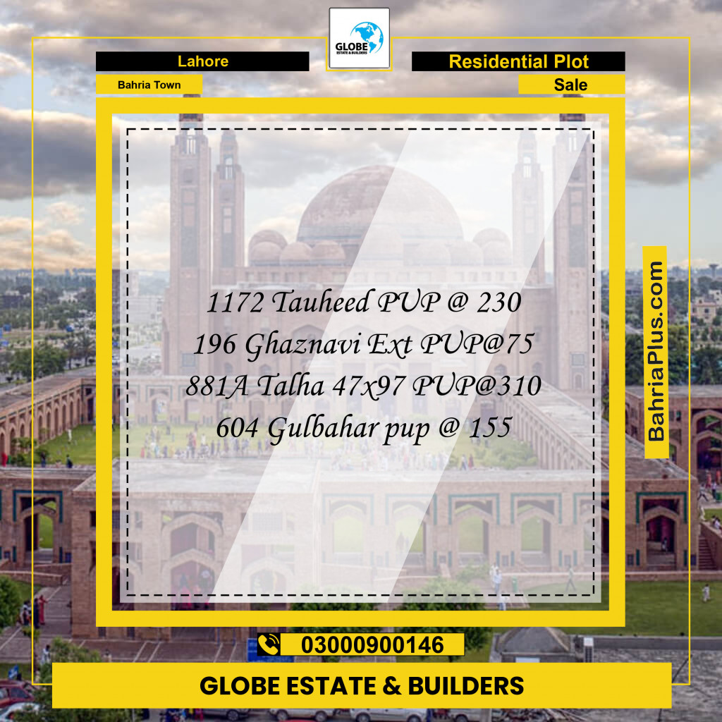 Residential Plot for Sale in Bahria Town, Lahore - (BP-306672)