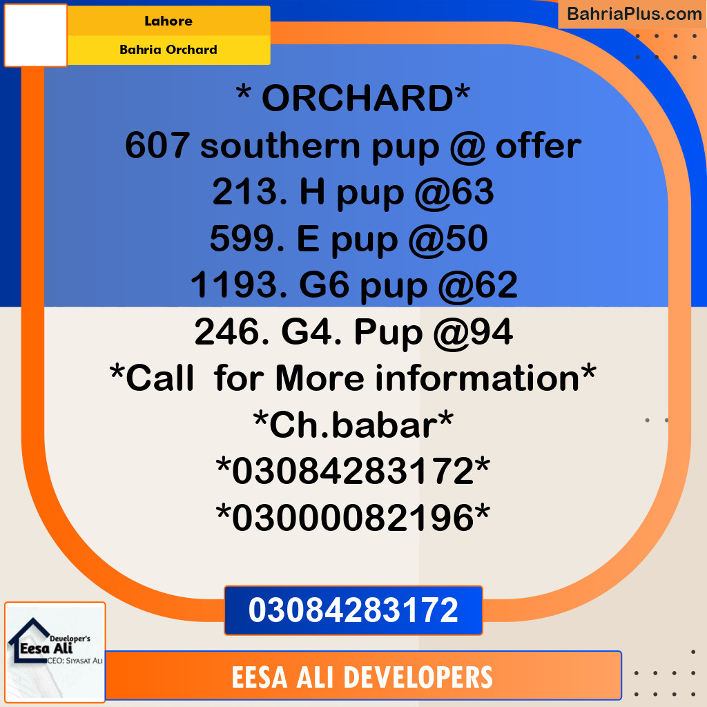 Residential Plot for Sale in Bahria Orchard, Lahore - (BP-306673)