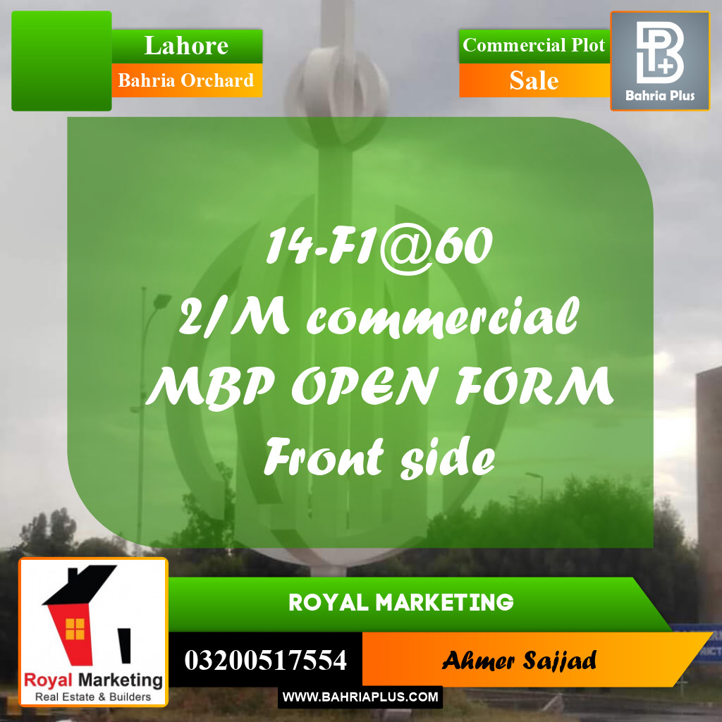 2 Marla Commercial Plot for Sale in Bahria Orchard, Lahore - (BP-306683)
