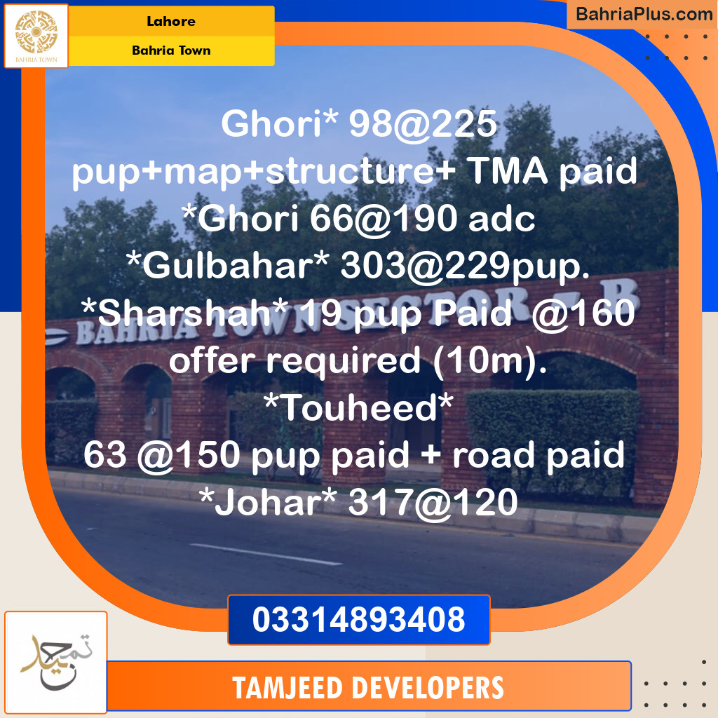 Residential Plot for Sale in Bahria Town, Lahore - (BP-306693)