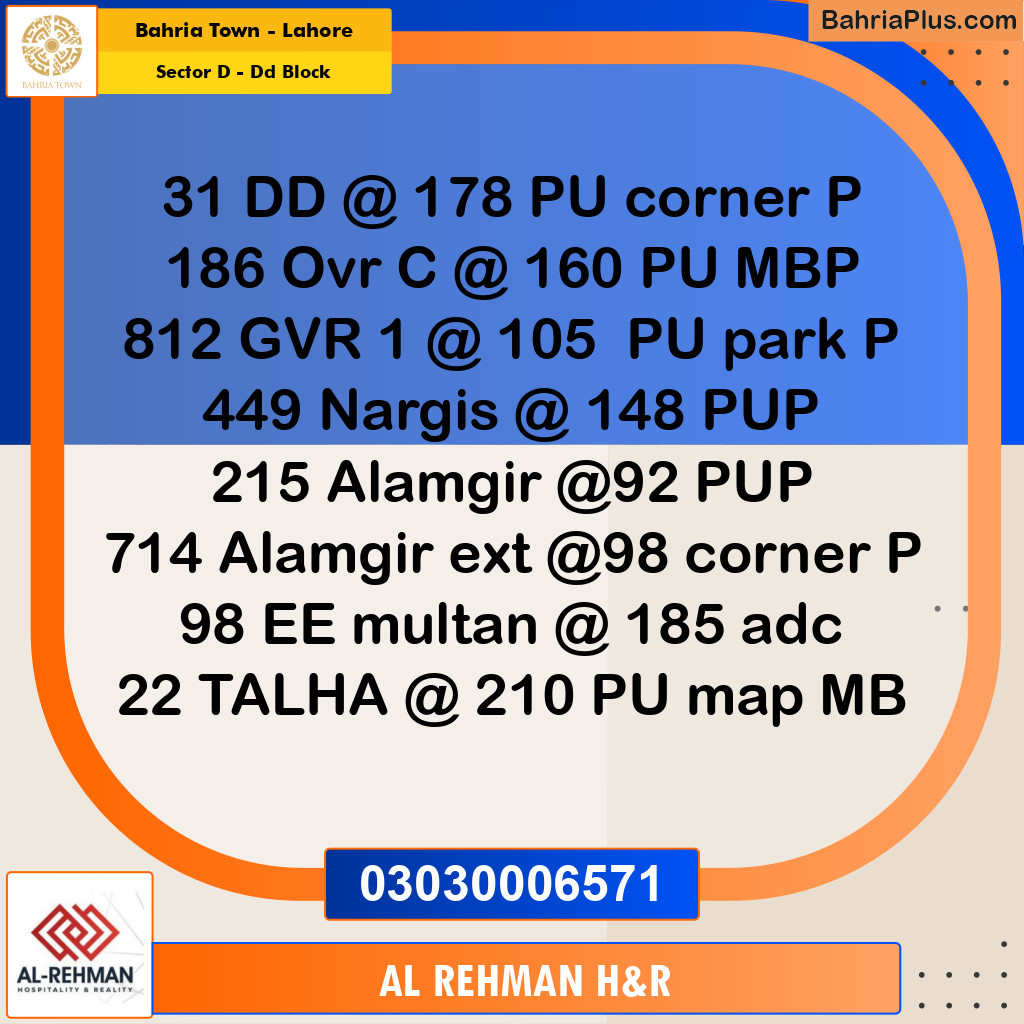 10 Marla Residential Plot for Sale in Sector D - DD Block -  Bahria Town, Lahore - (BP-306735)