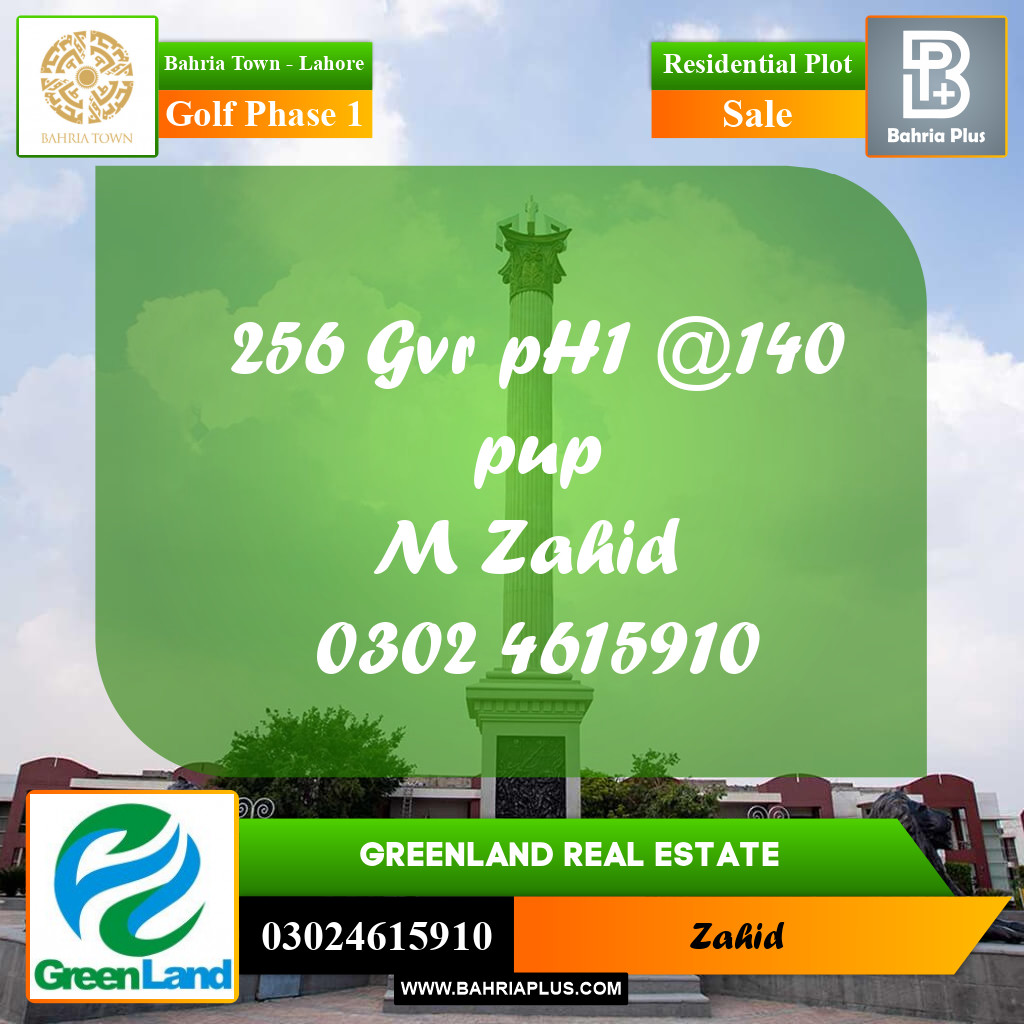 10 Marla Residential Plot for Sale in Golf Phase 1 -  Bahria Town, Lahore - (BP-306766)