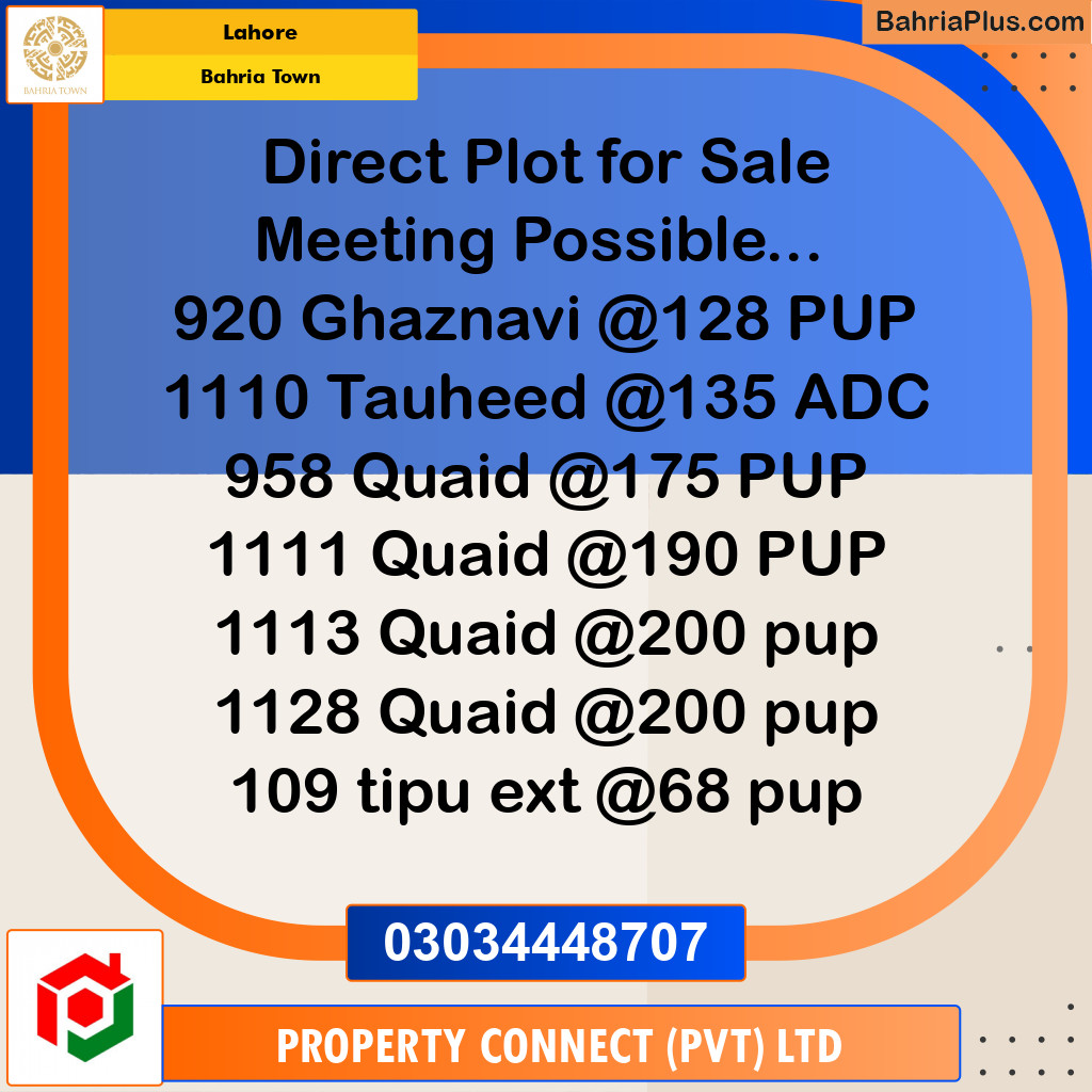 Residential Plot for Sale in Bahria Town, Lahore - (BP-306771)