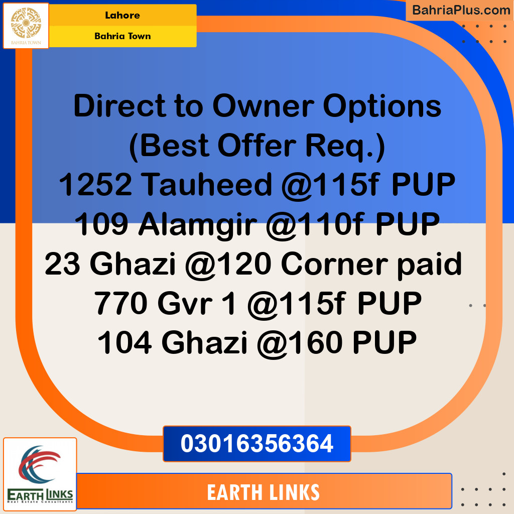 Residential Plot for Sale in Bahria Town, Lahore - (BP-306783)