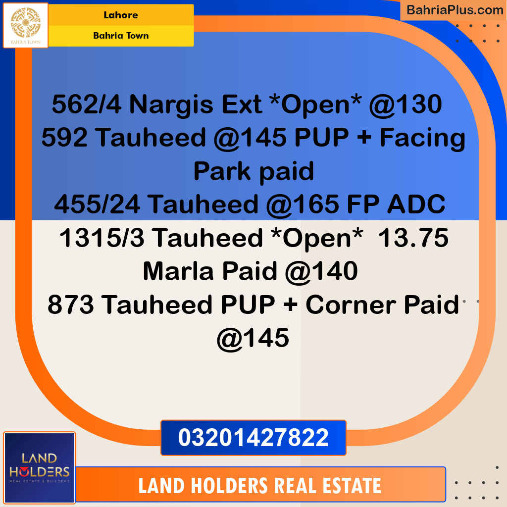 Residential Plot for Sale in Bahria Town, Lahore - (BP-306903)