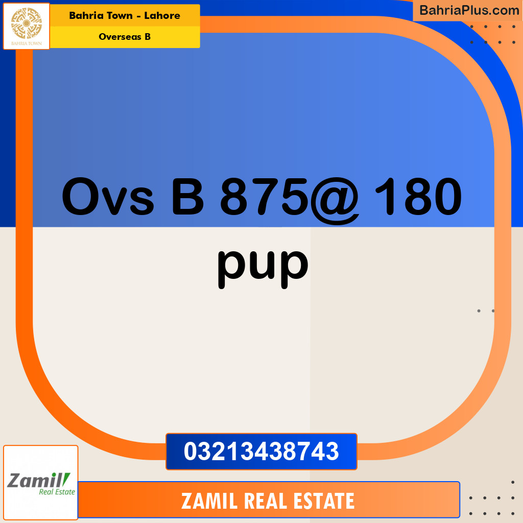 10 Marla Residential Plot for Sale in Overseas B -  Bahria Town, Lahore - (BP-306905)