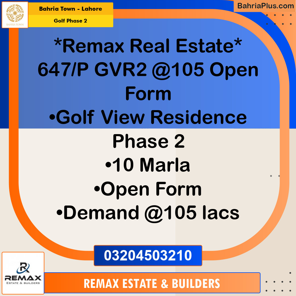 10 Marla Residential Plot for Sale in Golf Phase 2 -  Bahria Town, Lahore - (BP-307006)