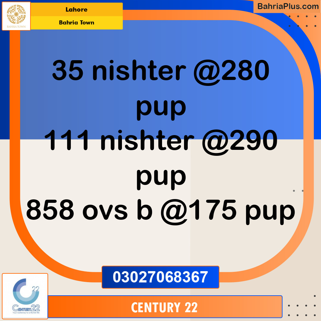 Residential Plot for Sale in Bahria Town, Lahore - (BP-307014)