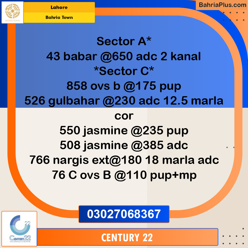Residential Plot for Sale in Bahria Town, Lahore - (BP-307015)