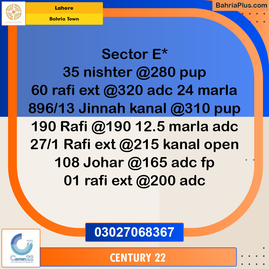 Residential Plot for Sale in Bahria Town, Lahore - (BP-307017)